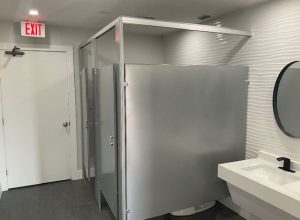 Restroom metal cubicle