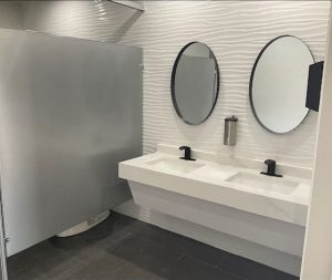 Modern Bathroom Sink with 2 round mirror