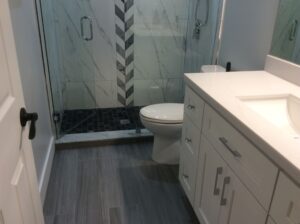 Bathroom floor and sink