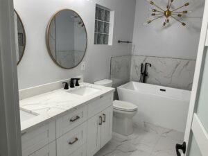 Modern Bathroom floor and cabinet